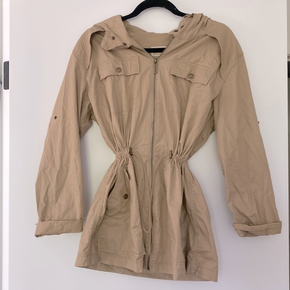 Michael Kors Tan Hooded Utility Jacket—Medium - Picture 1 of 10